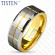 Мужское кольцо Tisten из титан-вольфрама (тистена) R-TS-020 с золотистым покрытием