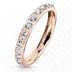 Женское кольцо из титана с фианитами Lonti TI-4406 цвет розового золота