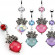 Украшение для пирсинга пупка PiercedFish NO-NAL13770 с розами и кристаллом