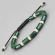 Плетеный браслет в стиле Шамбала Everiot Select LNS-2059 из зеленых керамических бусин
