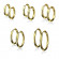 Серьги-кольца TATIC SE3065G стальные цвета желтое золото
