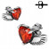 Серьги-гвоздики "Красное сердце" TATIC SSEM-133