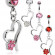 Украшение для пирсинга пупка PiercedFish --NSX-7663 в форме сердца с цветком