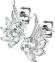 Женские серьги-гвоздики с фианитами в форме крыльев TATIC EA-033