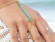 Слейв-браслет с кольцом на цепочке ALSB-4334 с бирюзовыми бусинами