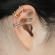 Серьга-обманка (имитация пирсинга хряща уха) с фианитами TATIC EC19424 каффа, клипса на хеликс