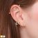 Серьга микроштанга для пирсинга хряща уха в виде луны с фианитами PiercedFish JA18854 из стали
