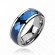 Мужское кольцо из вольфрама Spikes NP-R-TUF-386, с синей вращающейся полосой