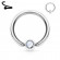 Пирсинг кольцо из стали с несъемным шариком и фианитом PiercedFish RSF03 серьга для септума, хряща уха, брови, носа, пупка, смайл
