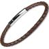 Мужской кожаный браслет плетеный Everiot Select LNS-5021 коричневый (4 мм)