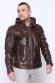 Мужская кожаная куртка с капюшоном GIPSY BIKO W09 коричневая