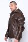 Мужская кожаная куртка с капюшоном GIPSY BIKO W09 коричневая