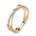Женское двойное кольцо из ювелирной стали TATIC RSS-7719 с дорожкой фианитов, цвет розового золота