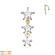 Серьга для пирсинга пупка PiercedFish N008 c подвеской и фианитами в форме звезд