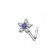 Серьга-гвоздик (нострил) для пирсинга крыла носа PiercedFish NOL-625 с фианитами в форме цветка