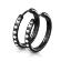 Черные серьги-кольца из стали TATIC SEH03K (разного диаметра)