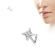 Серьга-гвоздик (нострил) для пирсинга крыла носа PiercedFish NOL-621 с фианитами