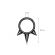 Кольцо кликер из титана с шипами PiercedFish RHT57 серьга для пирсинга септума, уха, брови, губ (диаметр от 8 мм до 10 мм), черный
