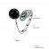 Незамкнутое кольцо Everiot RA-XP-14215 с черным жемчугом и фианитами
