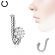 Серьга пирсинг-обманка (клипса) для крыла носа PiercedFish NOCL27 c фианитами 