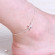 Браслет анклет на ногу SPA-XP-2016 цепочка с серебряным покрытием, подвеской цветком с фианитами